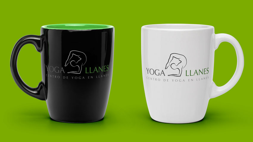 Lotipo Yoga Llanes en tazas 